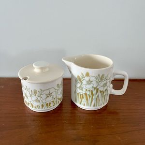 Hornsea 1977 “Fleur” Sugar Bowl and Creamer/Milk Jug